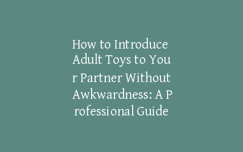 How to Introduce Adult Toys to Your Partner Without Awkwardness: A Professional Guide